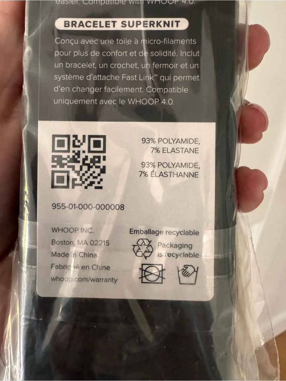 WHOOP SuperKnit Band — onyx - new unopened box